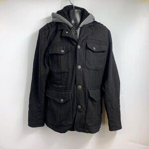 Affliction Buckle Men's Wool Blend Embroidered Zip Snap Sweatshirt Jacket SZ XL